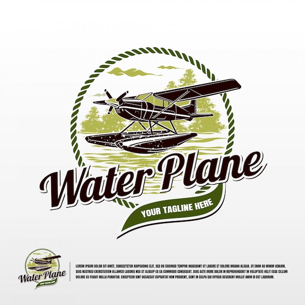 Water plane logo template