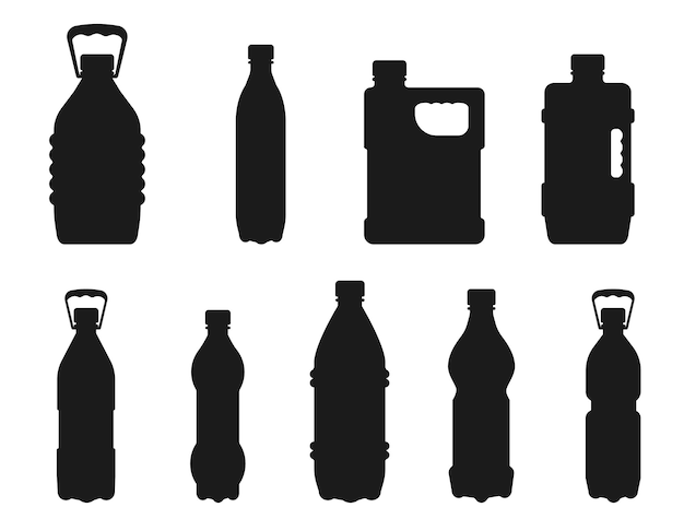 Water Plastic bottle isolated vector Silhouette