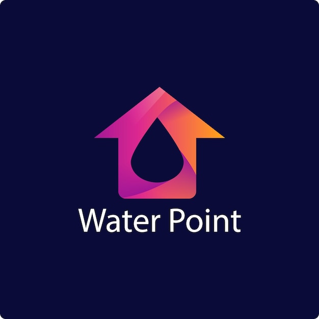 Vettore progettazione del logo del punto d'acqua