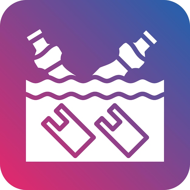 Vector water pollution icon style