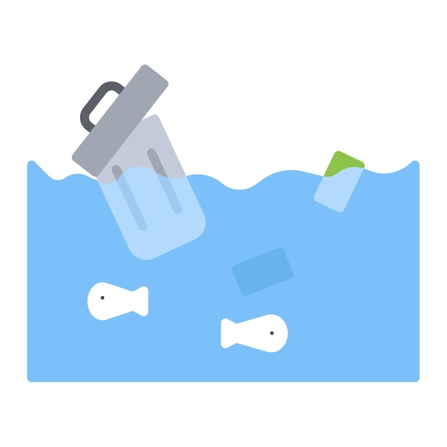 Water Pollution Vector Illustration