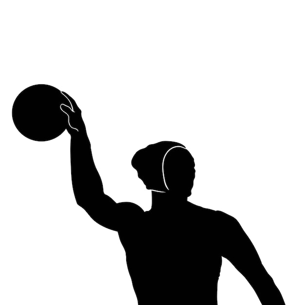 water polo isolated silhouette illustration