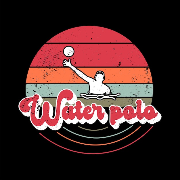 Vettore maglietta vintage di pallanuoto design retrò vintage tshirt design