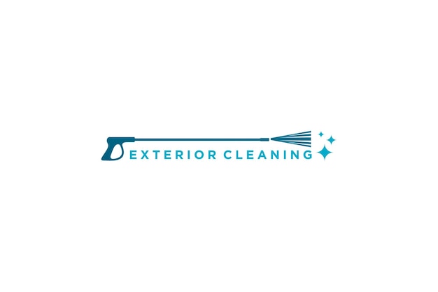 Water presure jet cleaner logo design service nozzle shape illustration