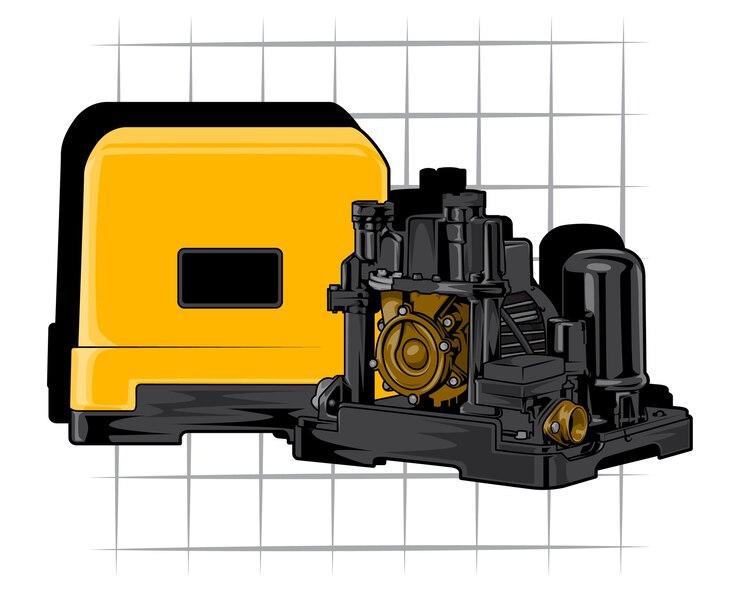 Vector water pump drawing vector illustration