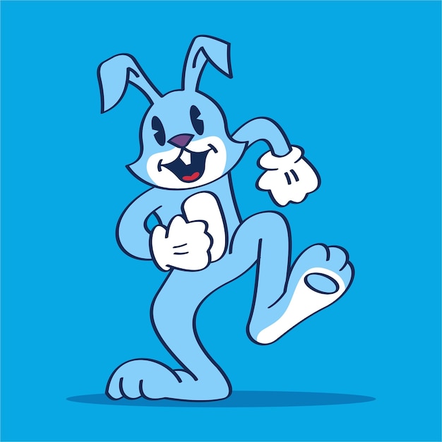 Water Rabbit Walking Chinese New Year Hand Drawing Cartoon Characters Illustration