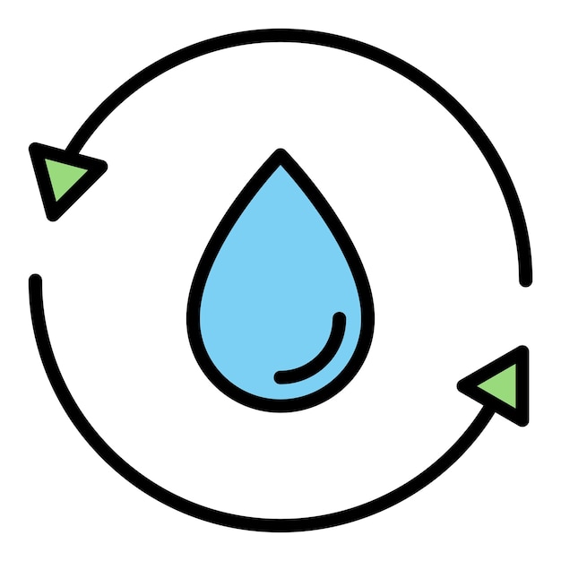 Water Recycle Flat Illustration