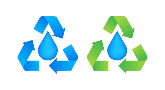 Vector water recycle teken label gezuiverd water vector voorraad illustratie