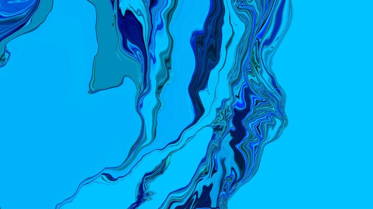 Vector water ripples. background with marble texture. blue liquid paint that flows. abstract wavy stains
