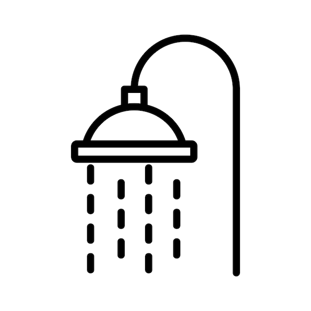 Water shower washroom outline icon vector illustration