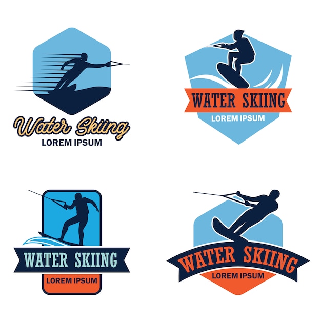 Vector water skiing logo