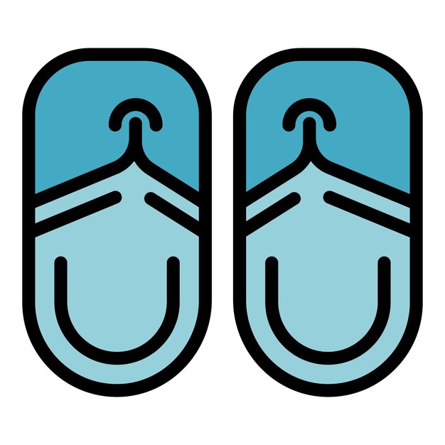Water slippers icon outline water slippers vector icon for web design isolated on white background color flat