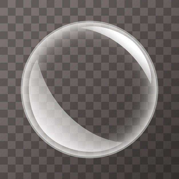 Vettore acqua o bolla di sapone isolata su sfondo trasparente illustrazione del vettore della bolla d'aria