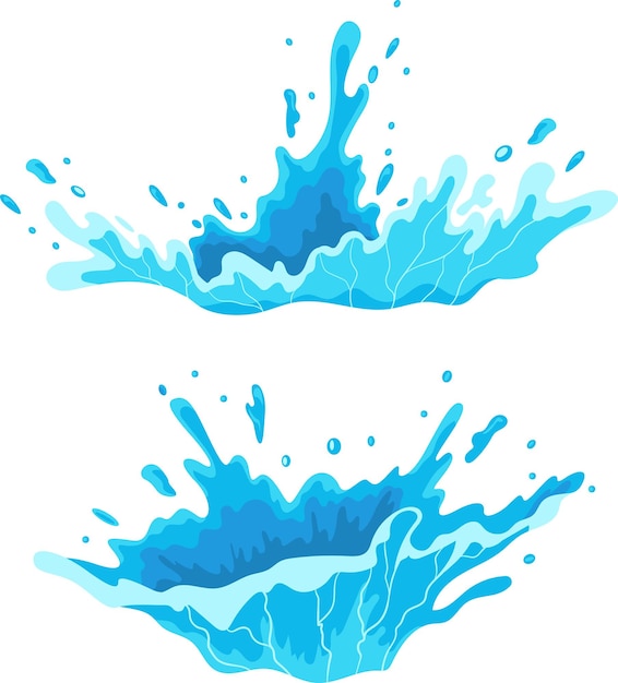 水スパルシュ要素の平面ベクトルイラスト