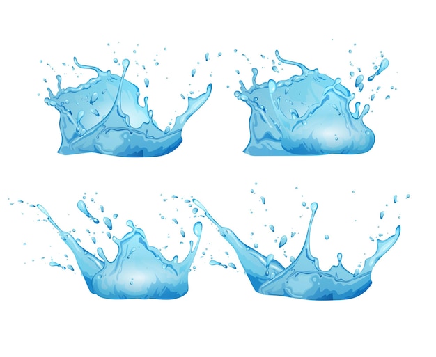 water splash cartoon   illustration.