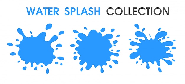 Water splash collection простой мультяшный стиль.