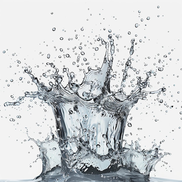 Vector water splash effect white background