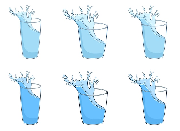 Water splash in glass vector design illustration isolated on background