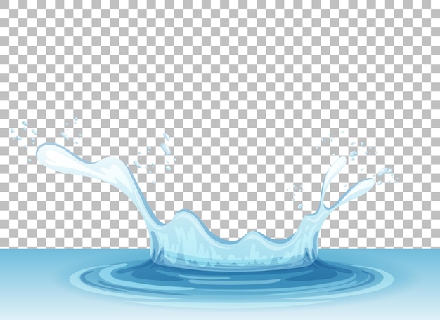 Vector water splash on grid background