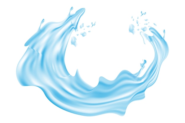 Иконка "Всплеск воды" Движение жидкости брызги капель воды Динамика жидкости Аква-символ Освежающий элемент воды Энергетическое движение Значок векторной линии для бизнеса и рекламы