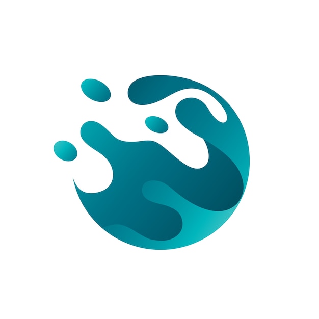 Water splash illustration logo template