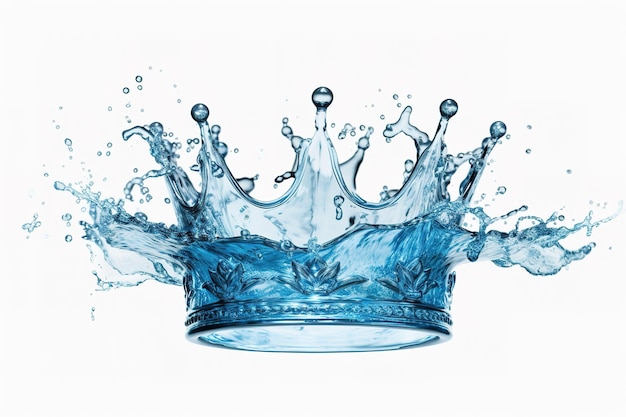 water splash like crown shape on white 3D illustration