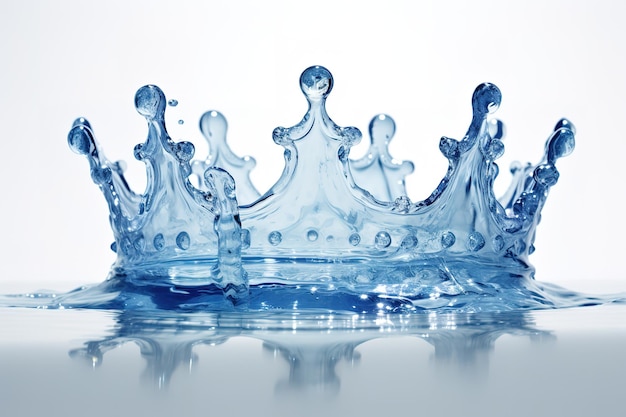 water splash like crown shape on white 3D illustration