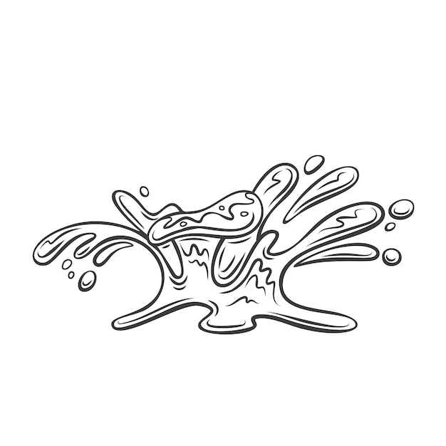 Water Splash Line Icon