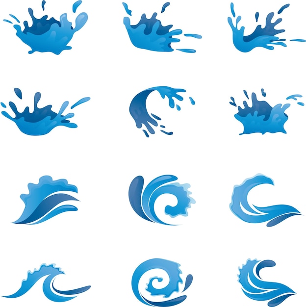 Water Splash-pictogram voor logo-ontwerp