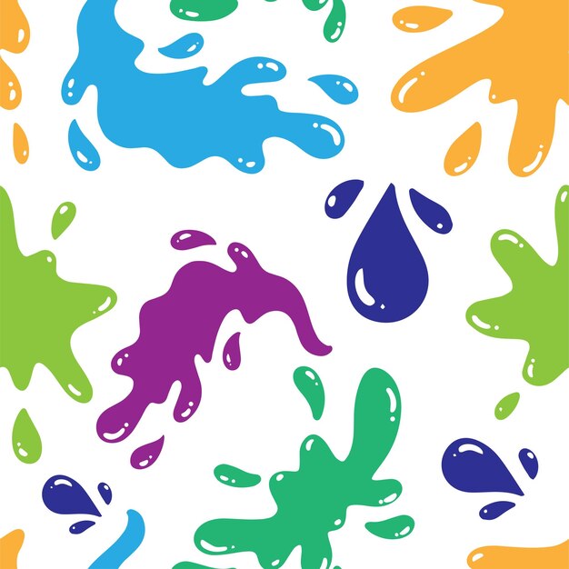 Vector water splash silhouet naadloos patroon