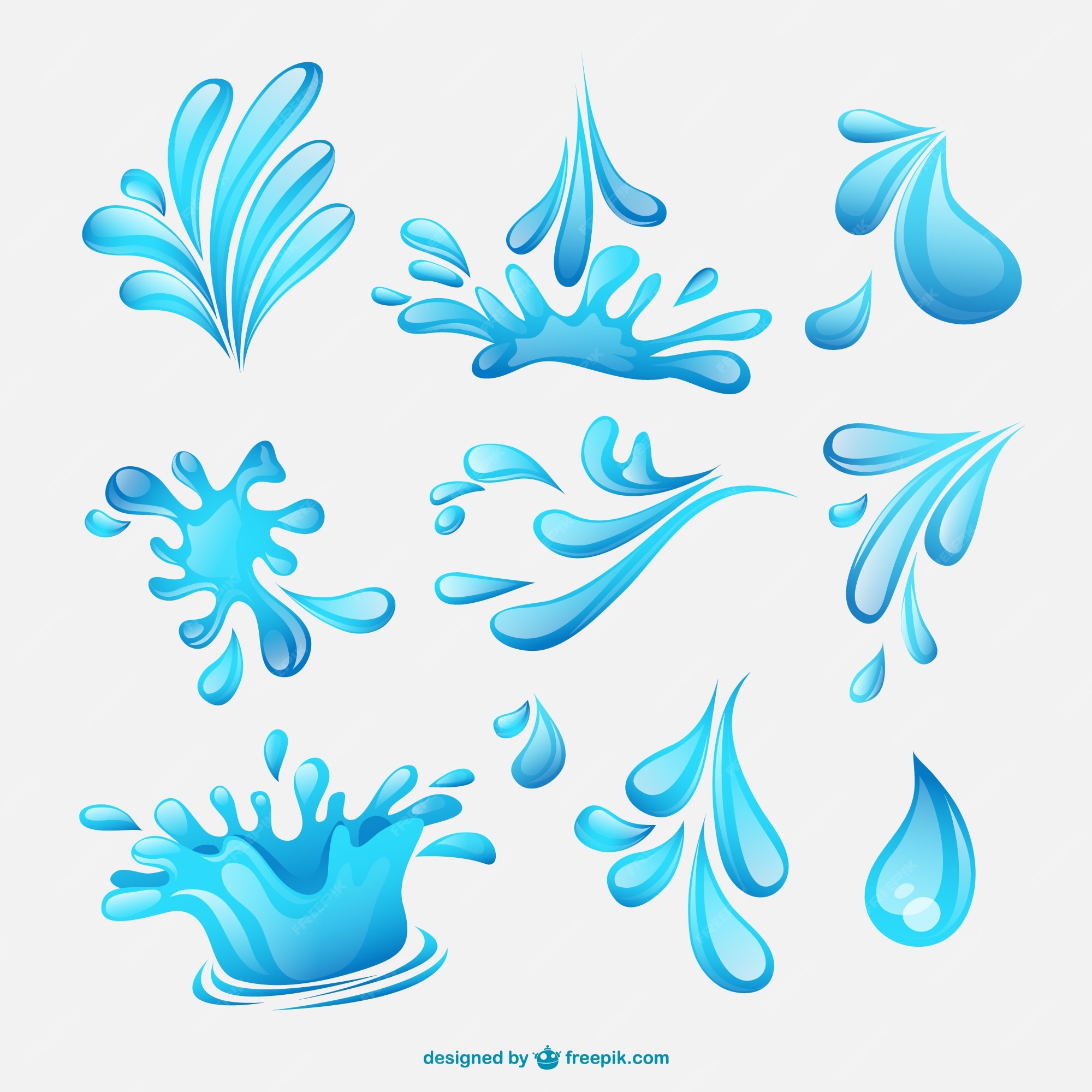 Брызги воды мультяшные