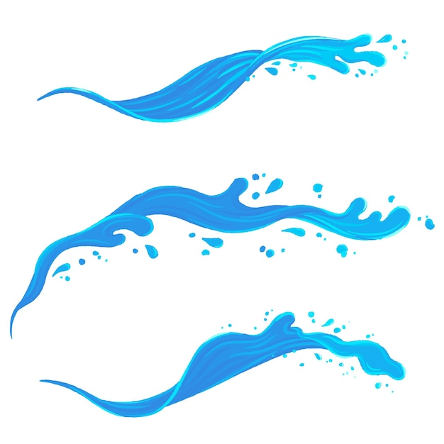 Water splashing dry brush stroke art design element