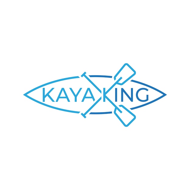 Water sport, kayak, kayaking. Vector icon template