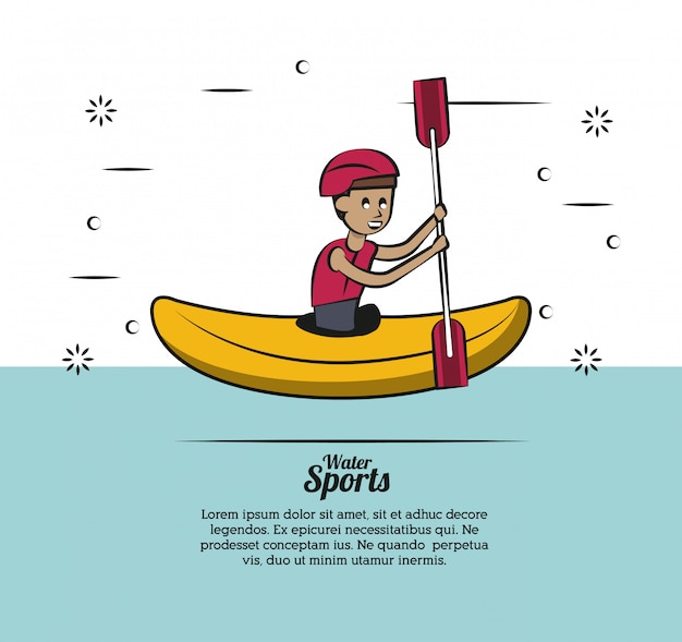 Vettore infographic del kajak degli sport acquatici