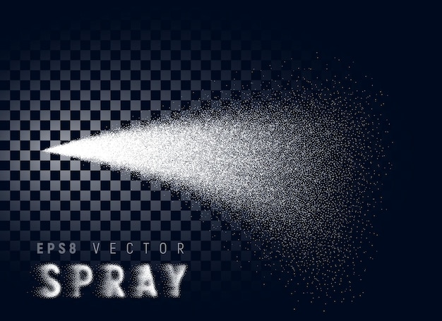 Vector water spray mist on chess background