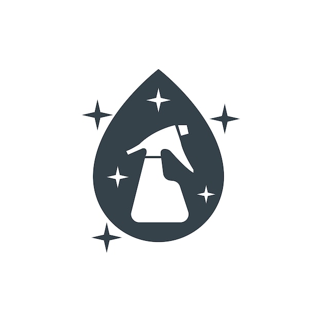 Spruzzatore d'acqua goccia concetto logotipo modello design logo aziendale forma icona spruzzatore acqua goccia semplice illustrazione del logo