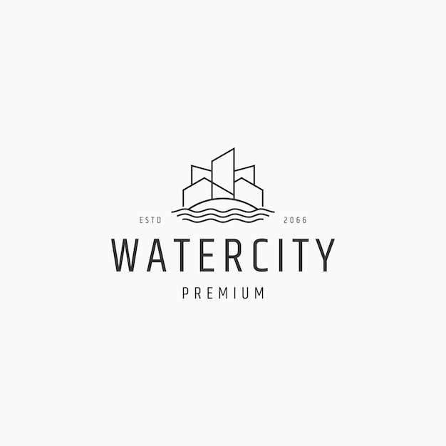 Water stad logo pictogram ontwerpsjabloon