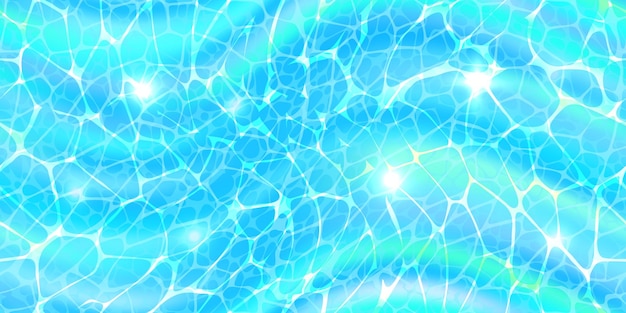 Water surface top view seamless pattern with sunlight glare reflections