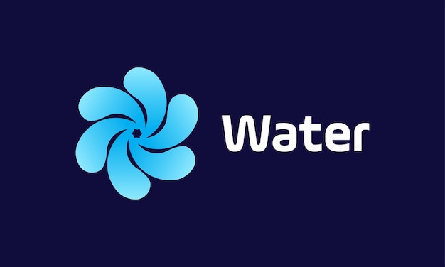 Водный водоворот блестящий круг логотип кривая идея дизайна