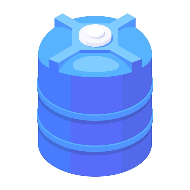 Water tank icon designed in isometric style