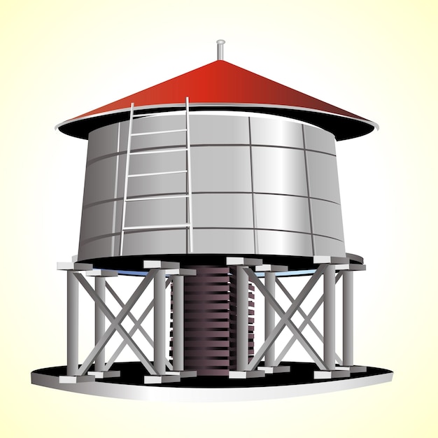 Vector water tank isolated vector illustration