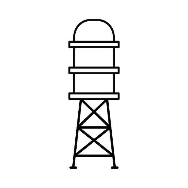 Vector water tank with tower icon vector