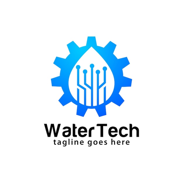 Vector water tech logo design template