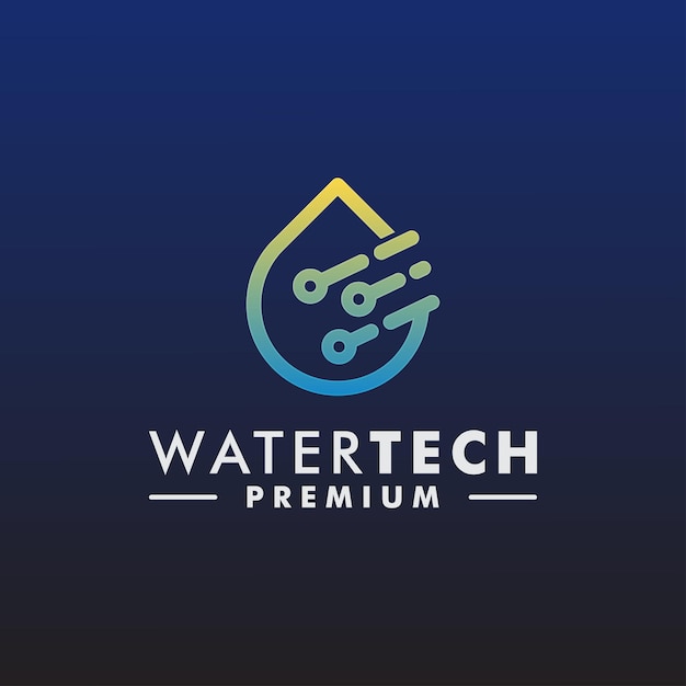 Water technology logo design template vector