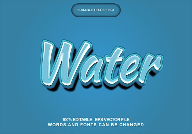 Water template editable text effect style