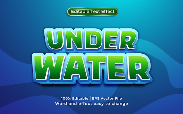 Under Water text, 3D style Editable Text Effect