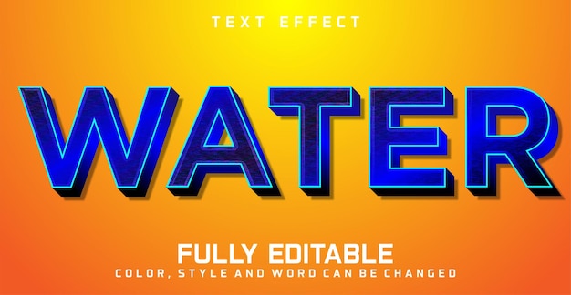 Water text editable style effect style concept