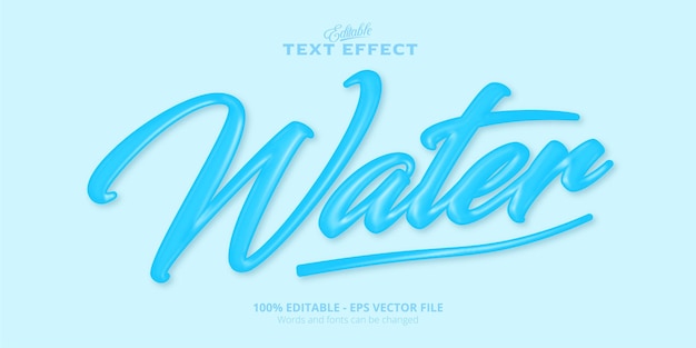 Water text, editable text effect