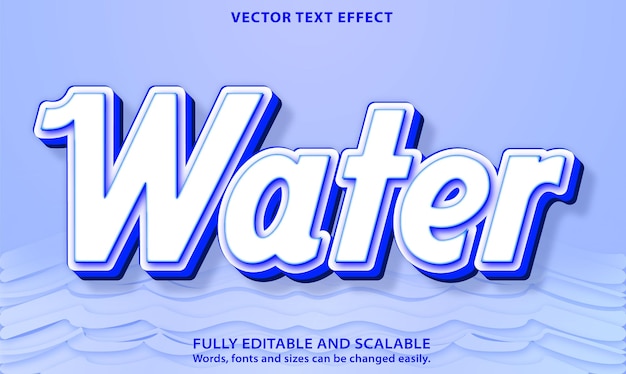 Water text effect Premium high quality Vector