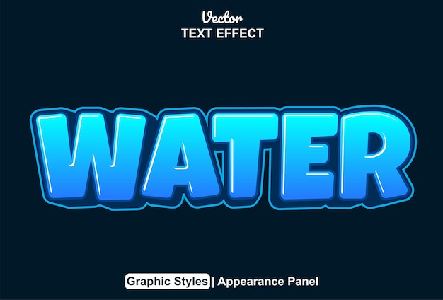 Water text effect with graphic style and editable